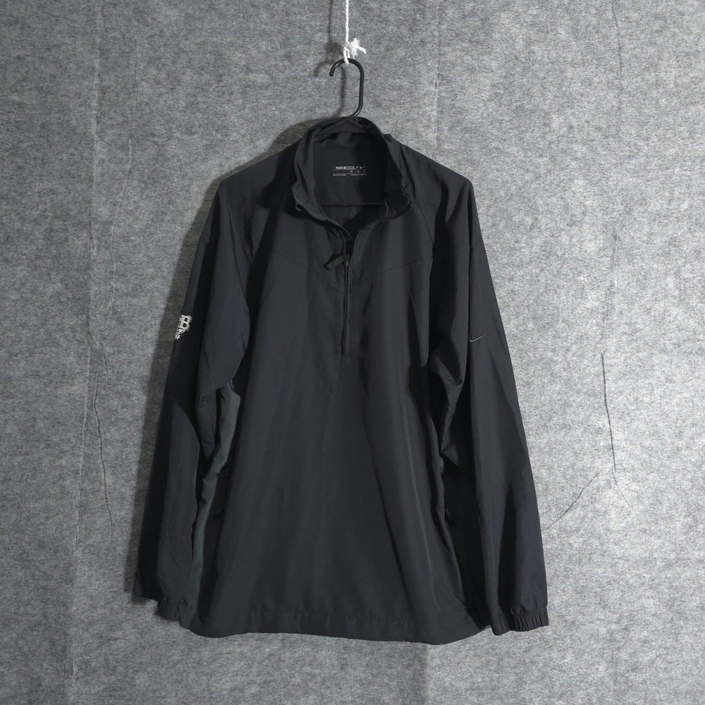Nike Golf Wind Pullover Jacket Mens Medium Lightweight Black 1/4 Zip Windbreaker